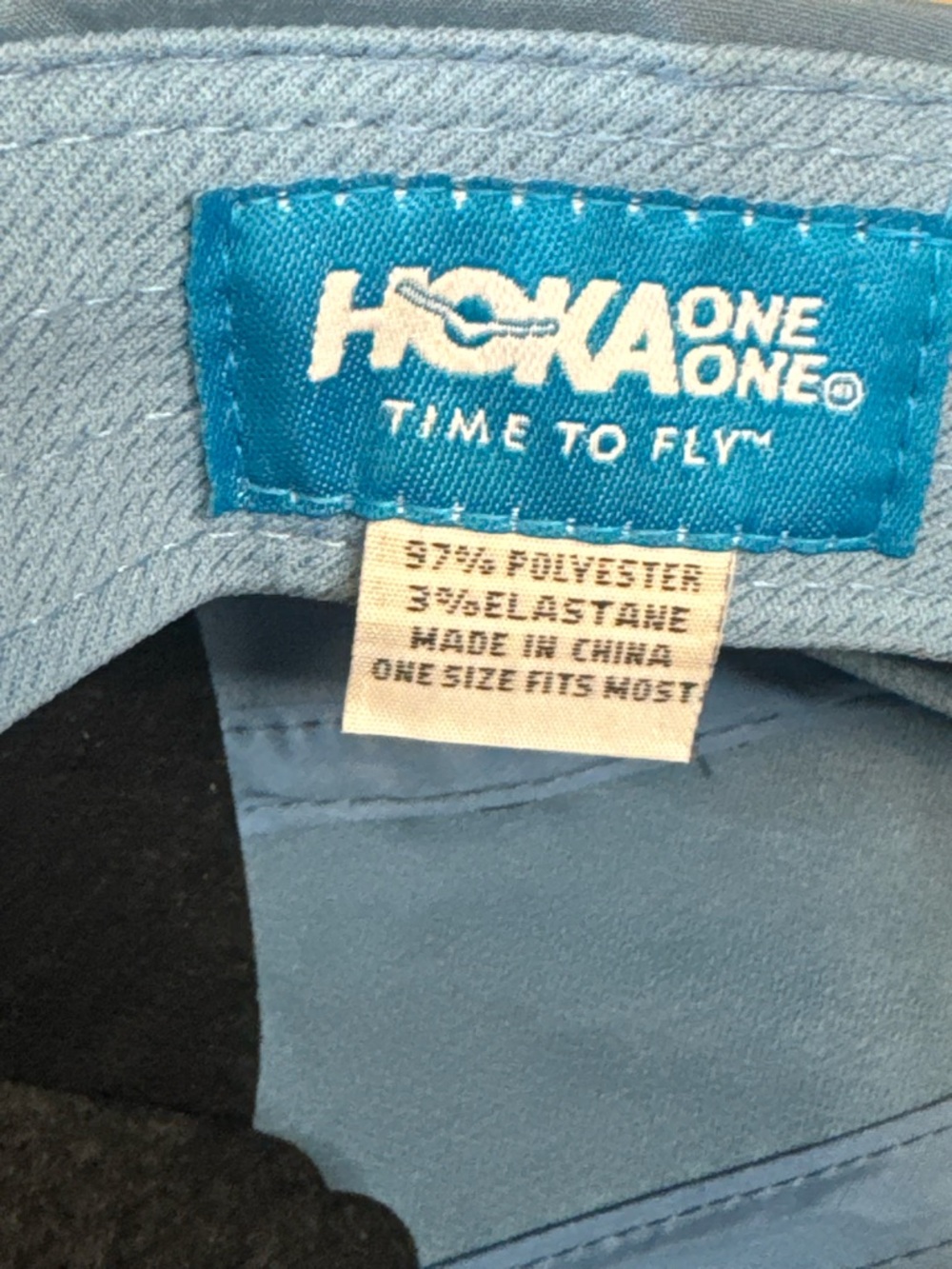 Hoka One One Sky Blue Running Hat with Aqua Tag, Neon Logo - Picture 4 of 8